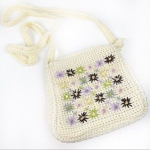 Liz Claiborne Crochet Embroidered Crossbody